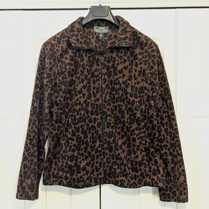 Lauren Active Ralph Lauren Leopard Fleece Jacket Full-Zip Women - Size L
